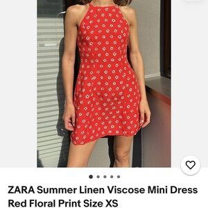 Zara Red Floral Mini Dress